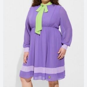 Torrid  Scooby Doo Daphne Chiffon Dress Halloween Costume Cosplay Women’s Plus 2